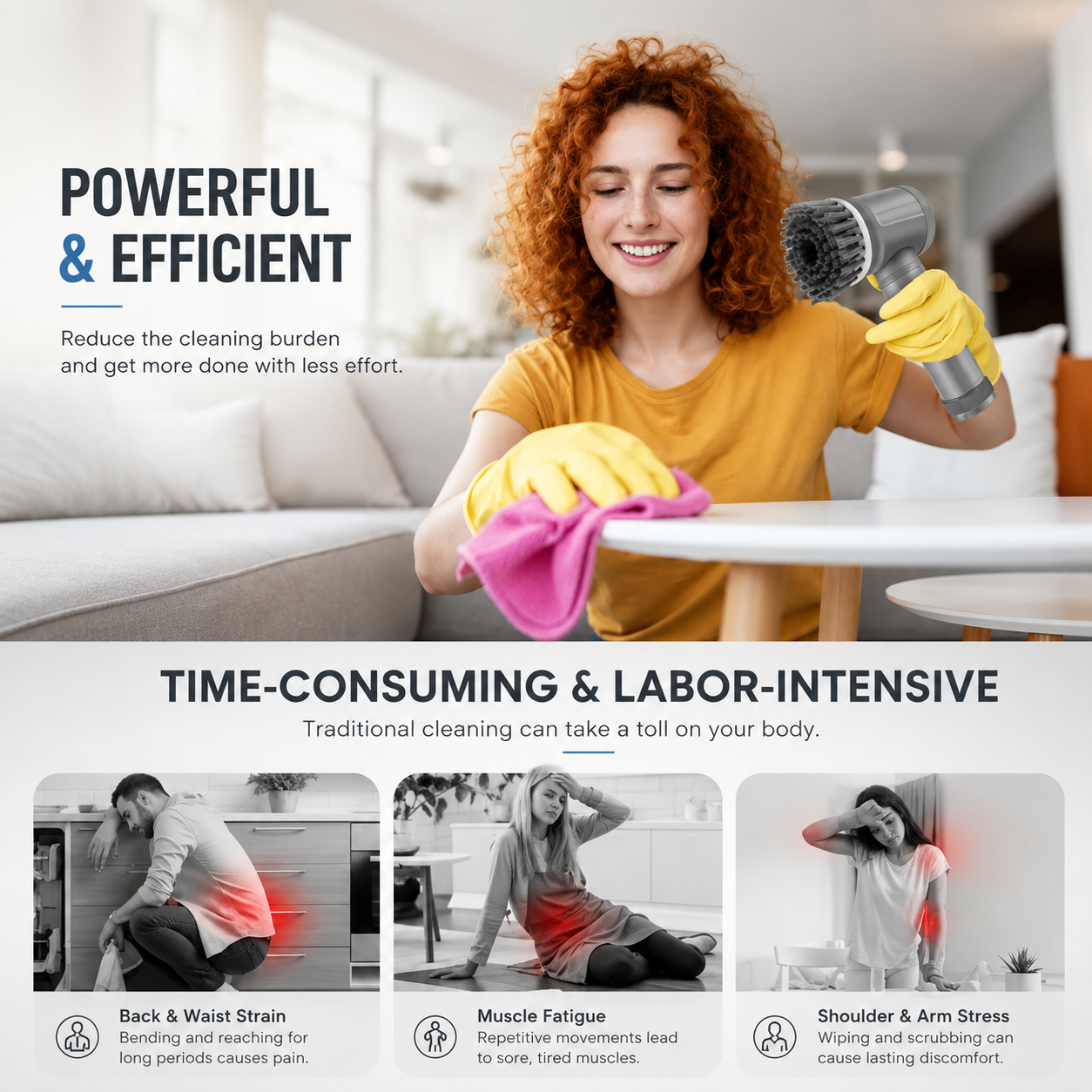 PureEase™ SpinScrub Pro™ | Cordless Electric Cleaning Brush for Kitchens, Bathrooms & Tiles